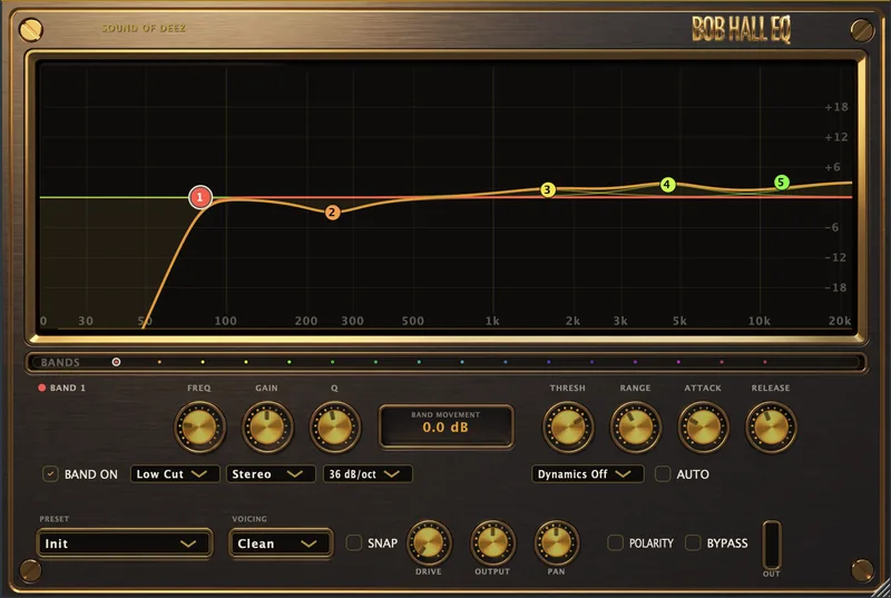 BOB HALL EQ plugin faceplate