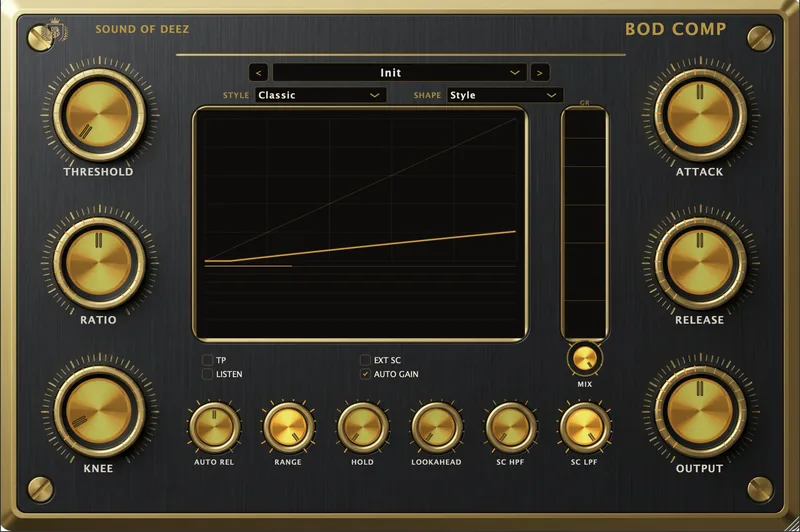 BOD Comp plugin faceplate