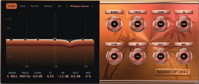 Calm Breeze EQ plugin faceplate