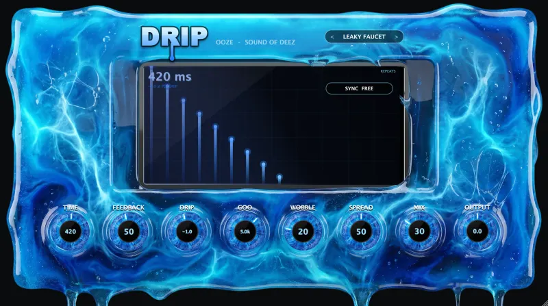Ooze Drip plugin faceplate