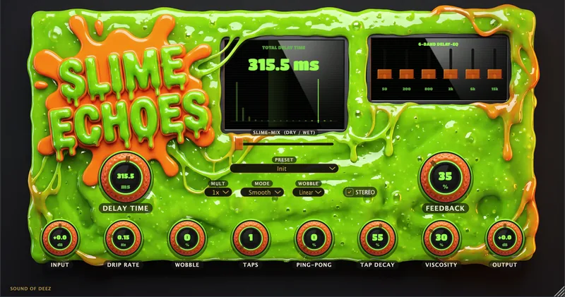 Slimey Echoes plugin faceplate