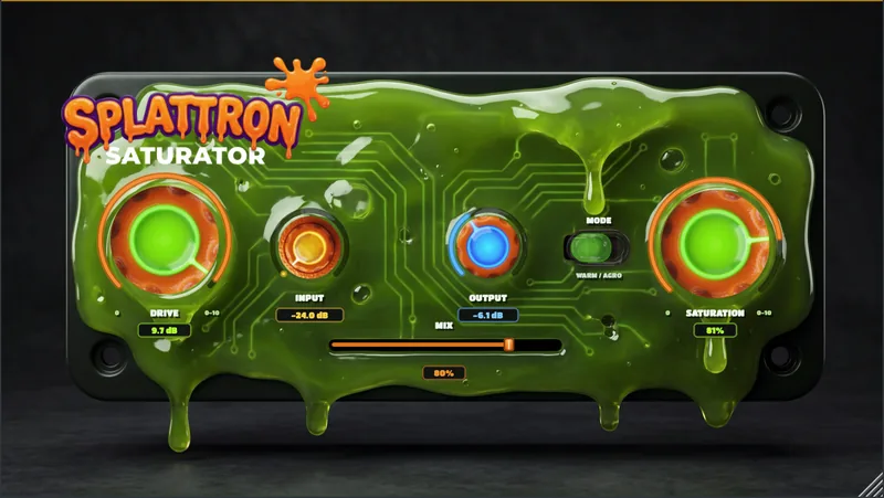 Splattron Saturator plugin faceplate